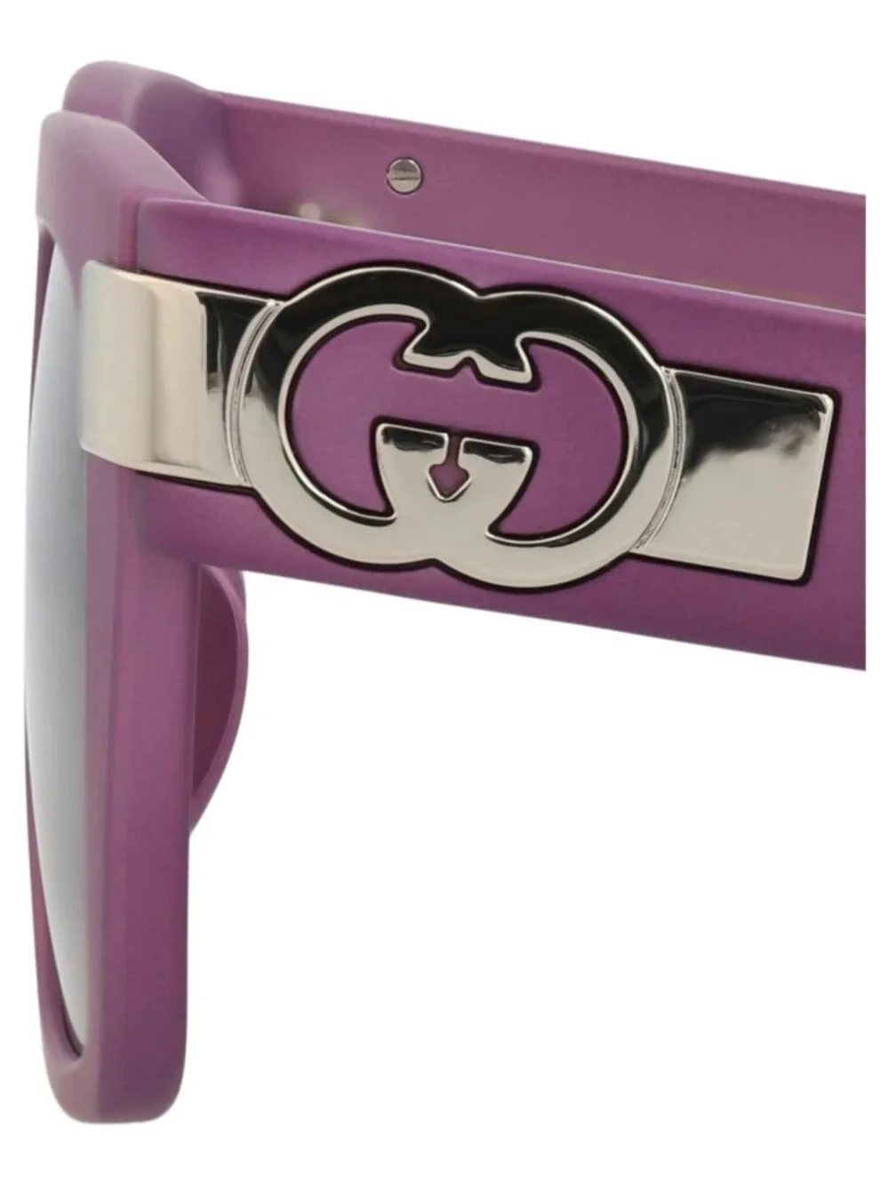 New Gucci Women's Sunglasses Square Rectangle Injection Frame Violet Violet